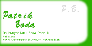 patrik boda business card